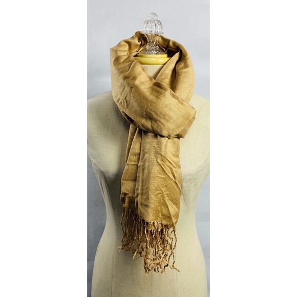 pashmina Shawl Wrap Women 100% Pashmina Solid Scarf 70”x30” BROWN - Picture 1 of 3